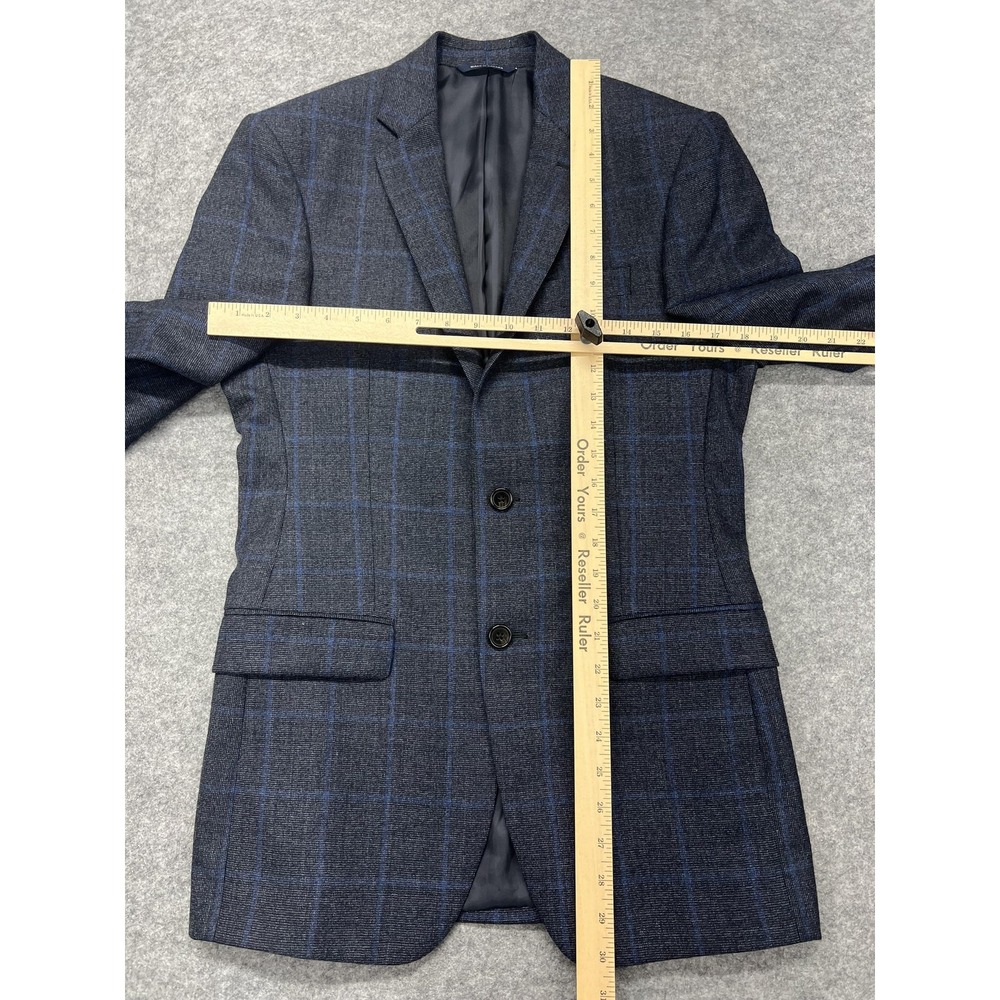 Ralph Lauren Sport Coat Mens 36R Gray Wool Plaid Windowpane Classic Fit Canada - Picture 7 of 12